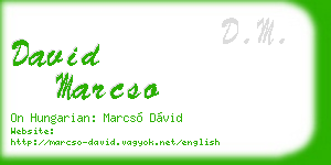david marcso business card